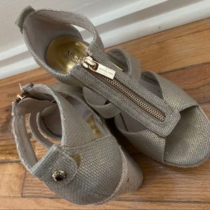 Gold MICHAEL Michael Kors zipper wedges